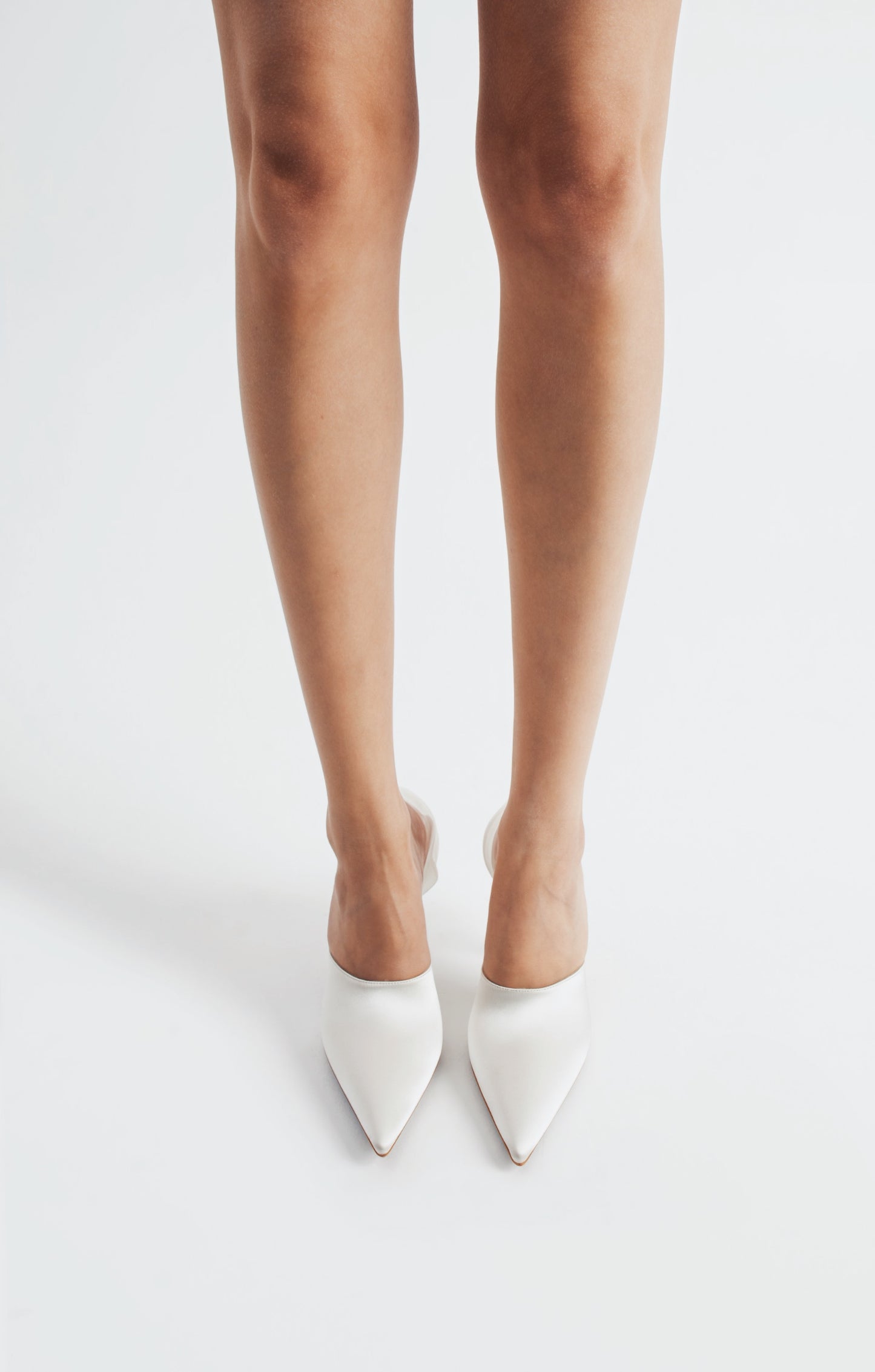 Edna | Ivory Satin High Heels with Rose