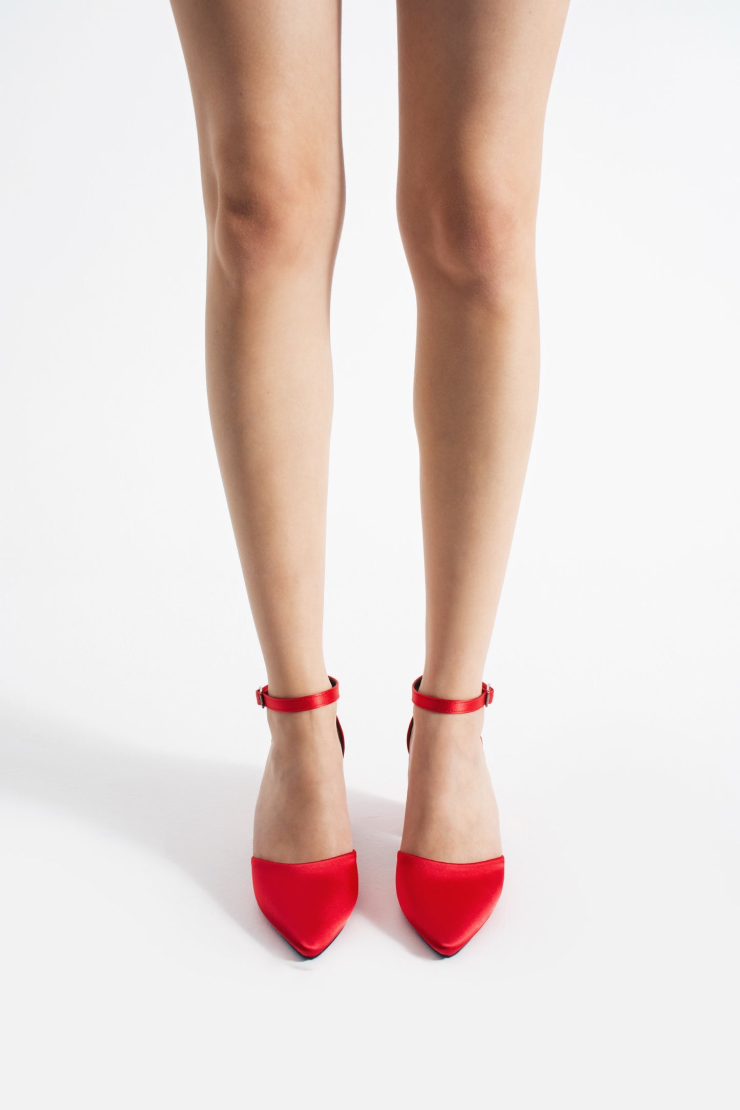 Jina | Red Satin High Heels
