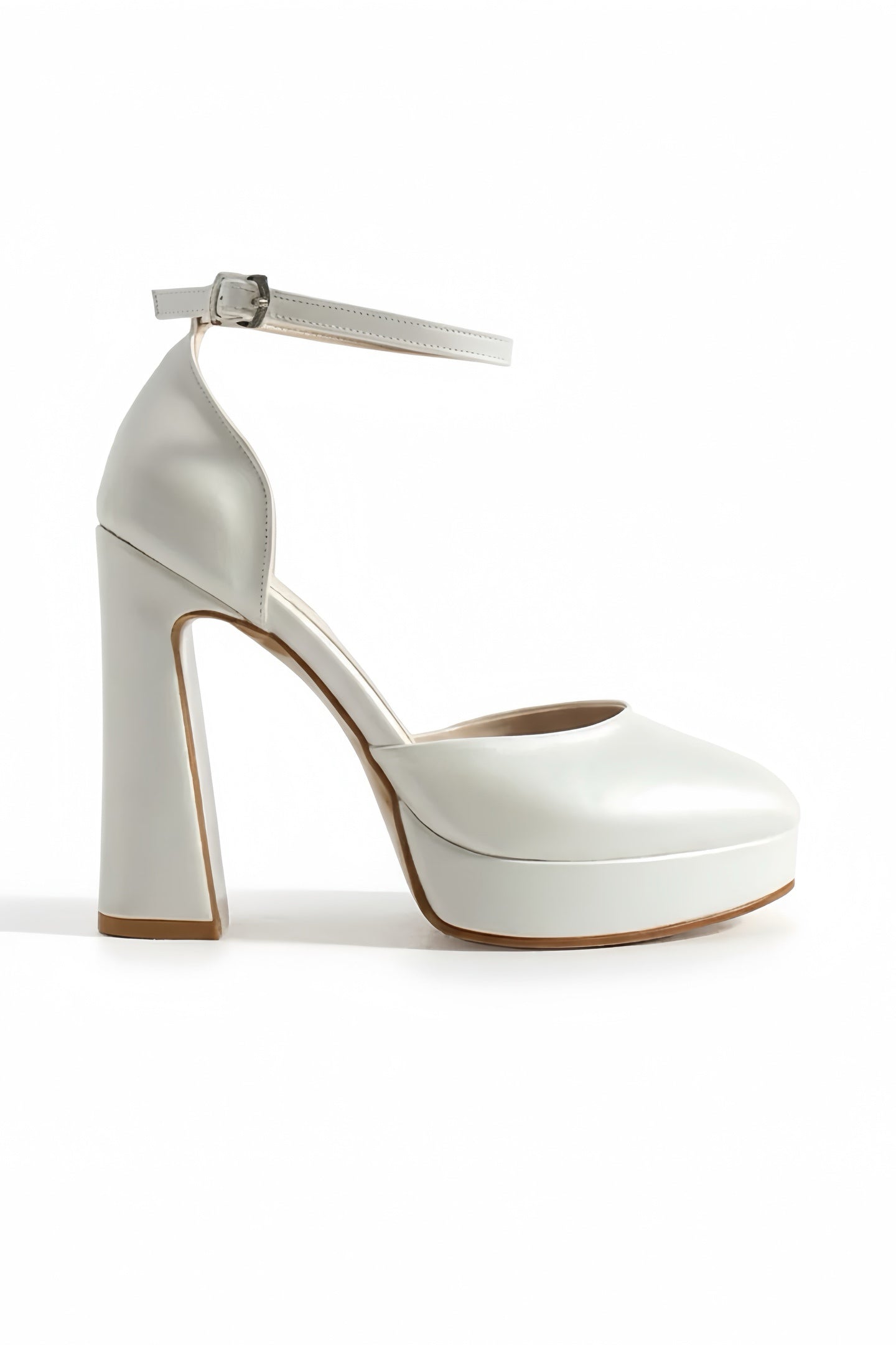 Ursula | Ivory Platform Block Heels