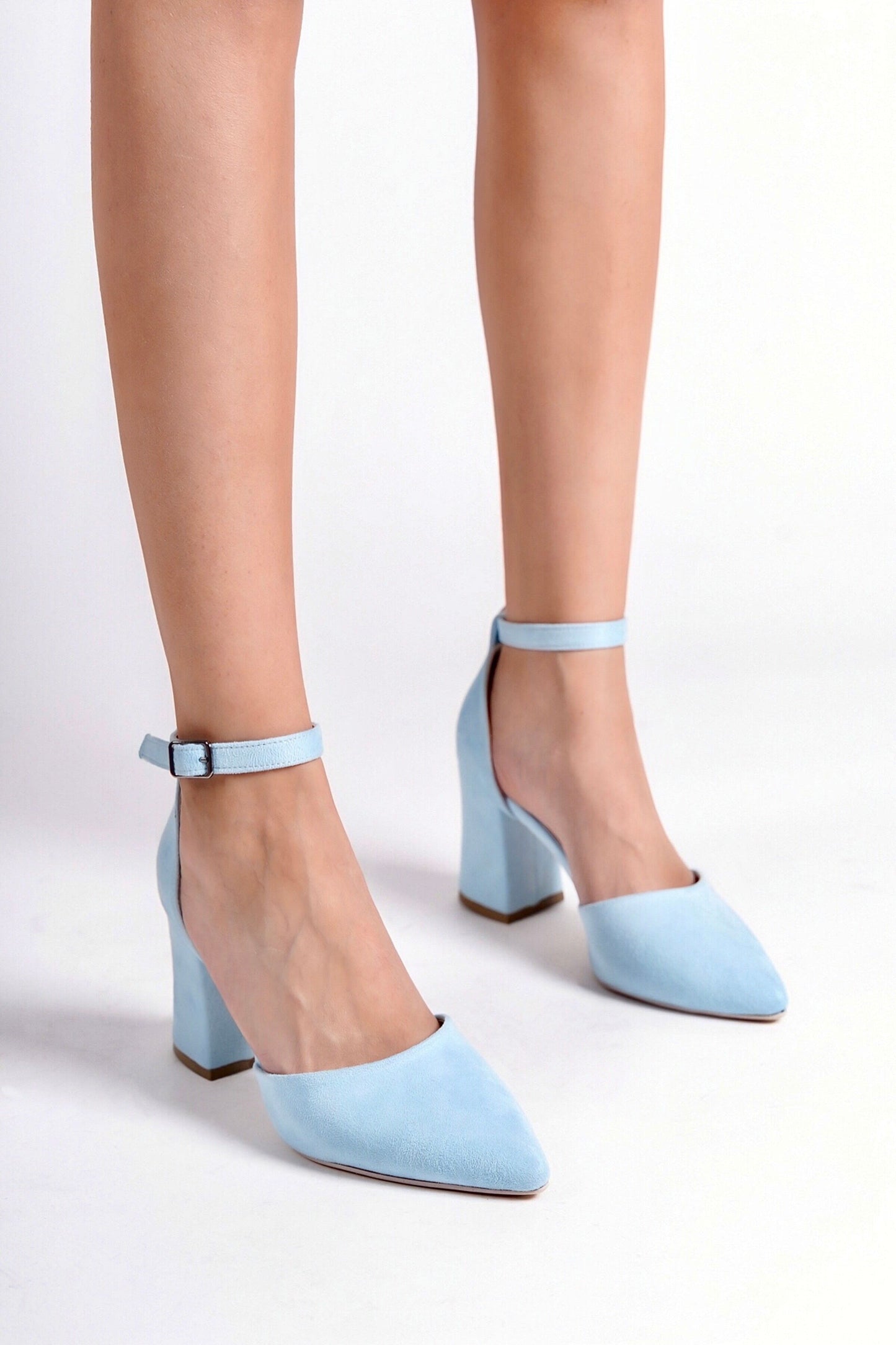 Mariposa | Baby Blue Suede High Heels