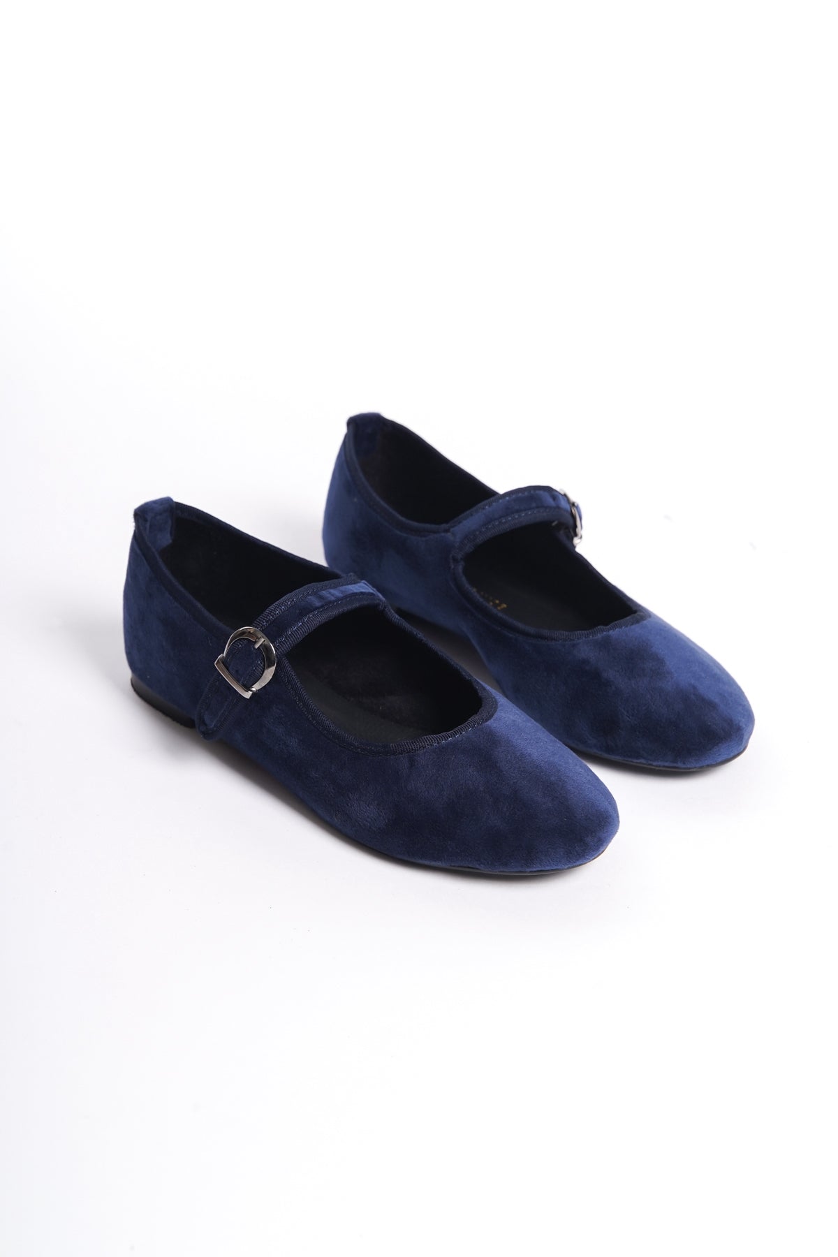 Rie | Navy Velvet Mary Janes