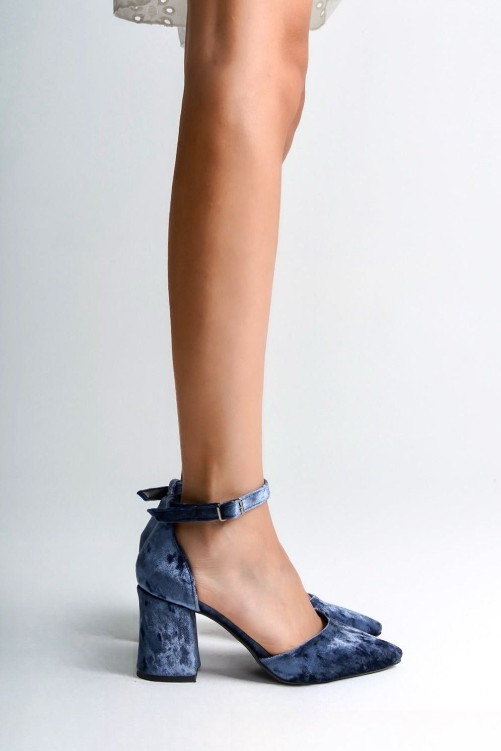 Francesca | Indigo Blue Velvet High Heels