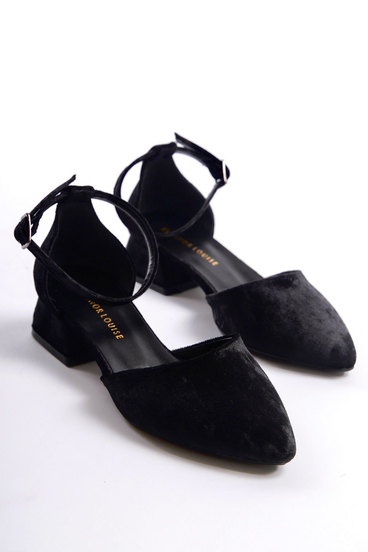 Gaia | Black Velvet Low Heels