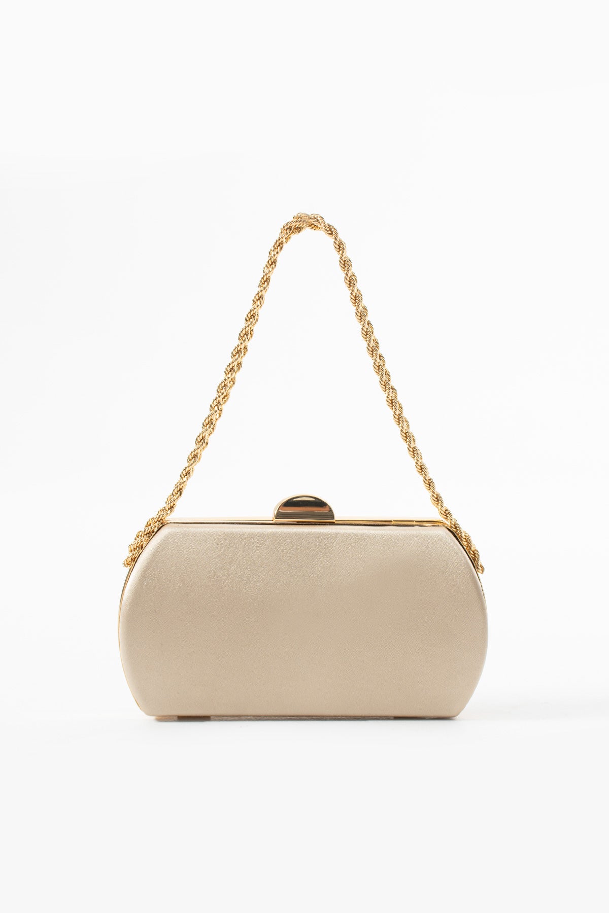 Beige Satin Bridal Evening Clutch Bags with Chain