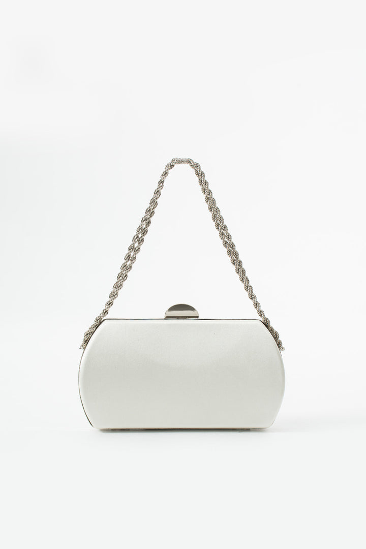 White Bridal Evening Clutch Bags with Chain