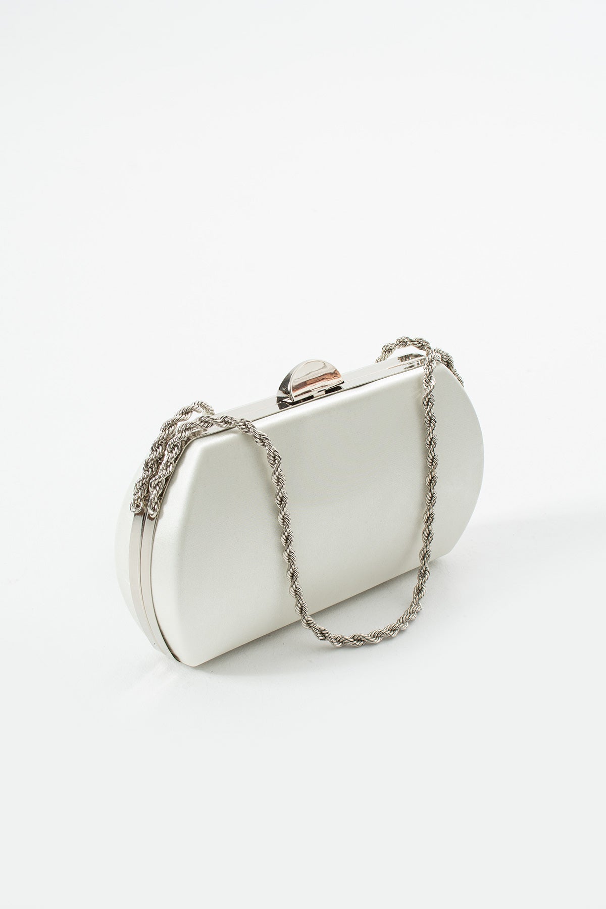 White Bridal Evening Clutch Bags with Chain
