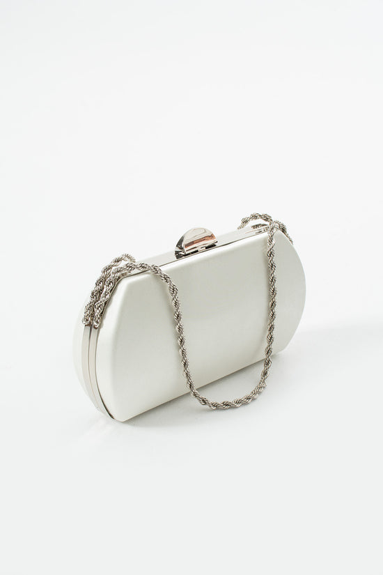 White Bridal Evening Clutch Bags with Chain