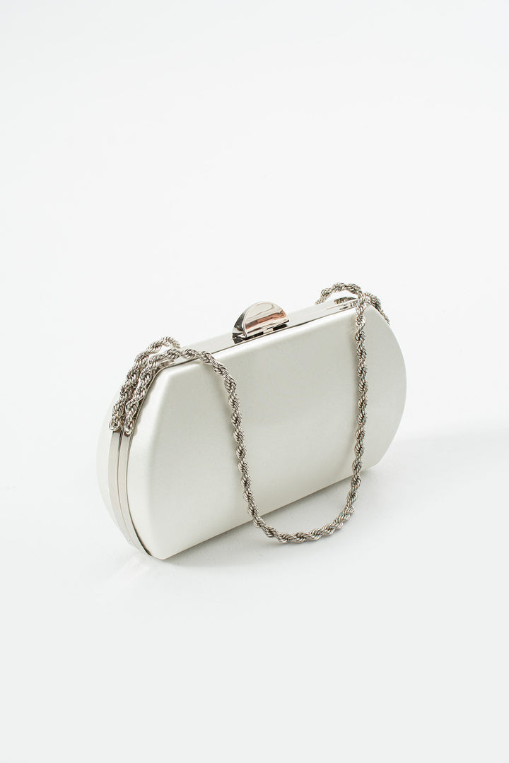 White Bridal Evening Clutch Bags with Chain
