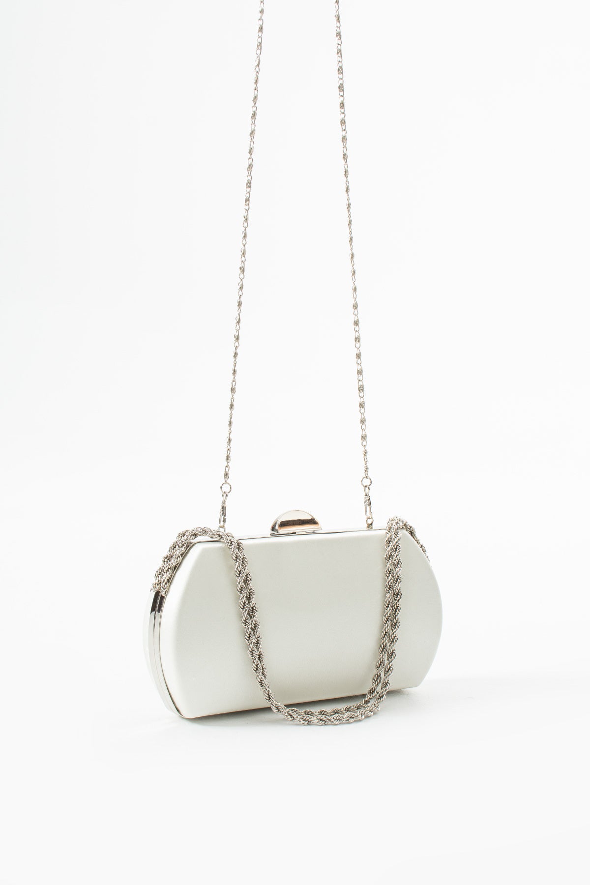 White Bridal Evening Clutch Bags with Chain