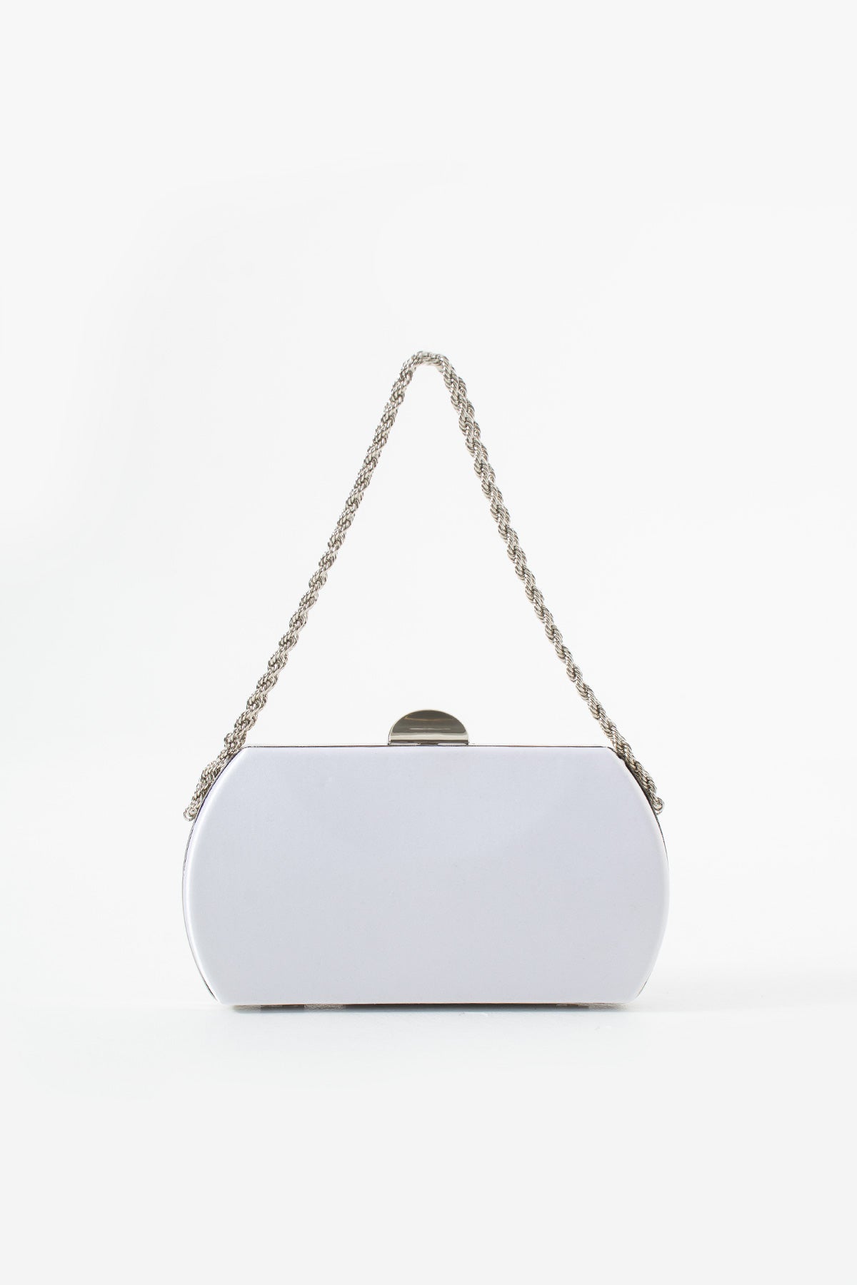 White Satin Bridal Evening Clutch Bags with Chain