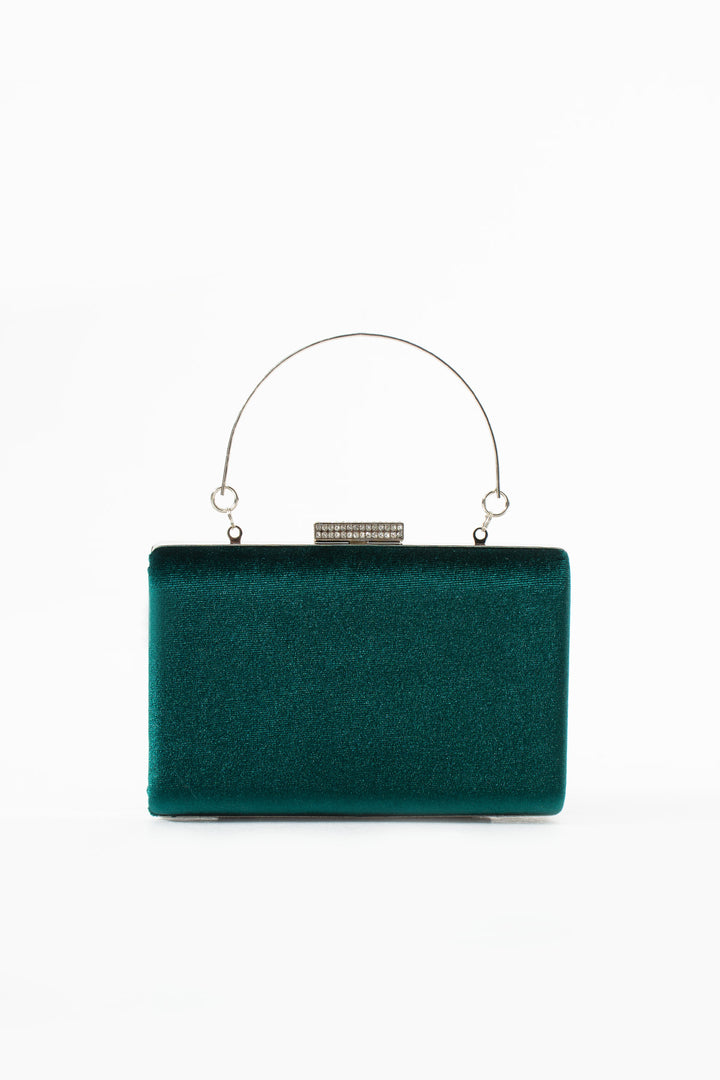 Green Velvet Bridal Evening Clutch Bags with Chain