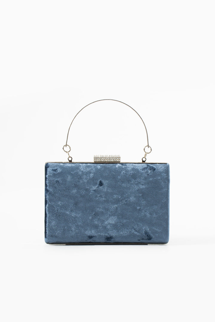 Indigo Velvet Bridal Evening Clutch Bags with Chain