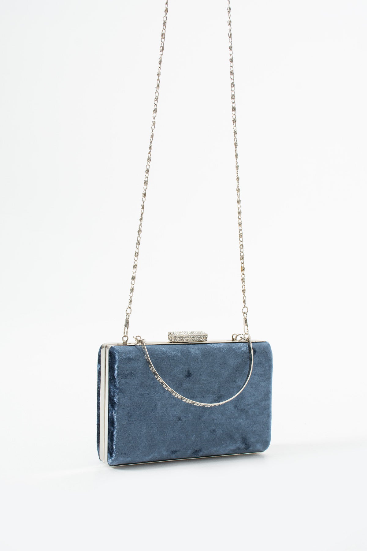 Indigo Velvet Bridal Evening Clutch Bags with Chain