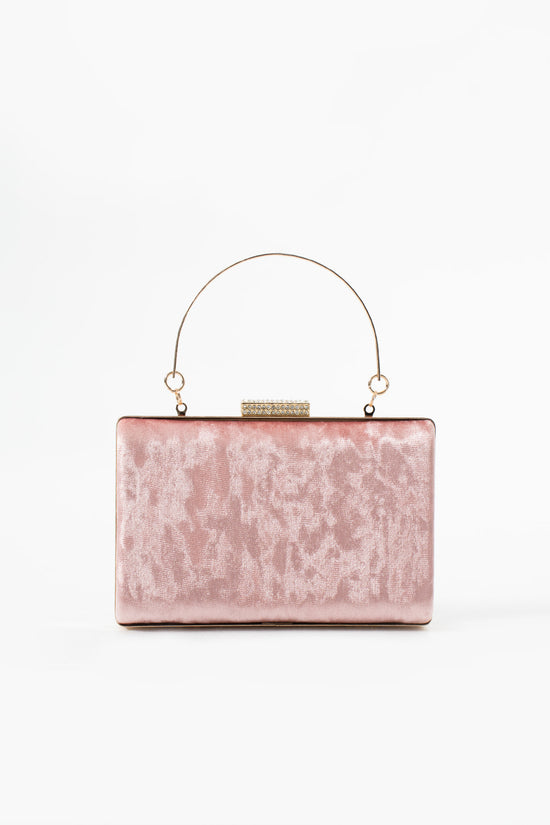 Rose Velvet Bridal Evening Clutch Bags with Chain