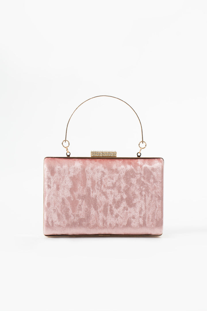 Rose Velvet Bridal Evening Clutch Bags with Chain