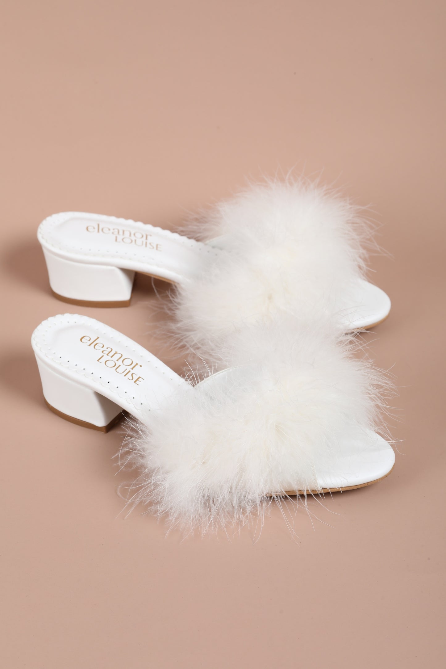 White Low Feathers Mule