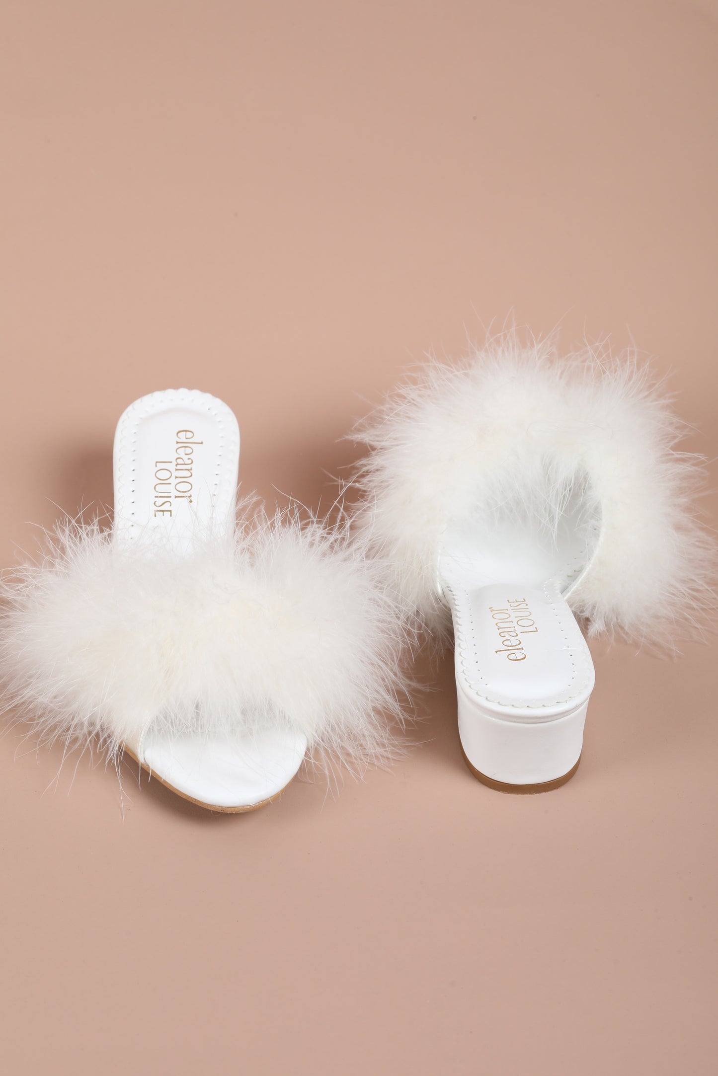 White Low Feathers Mule