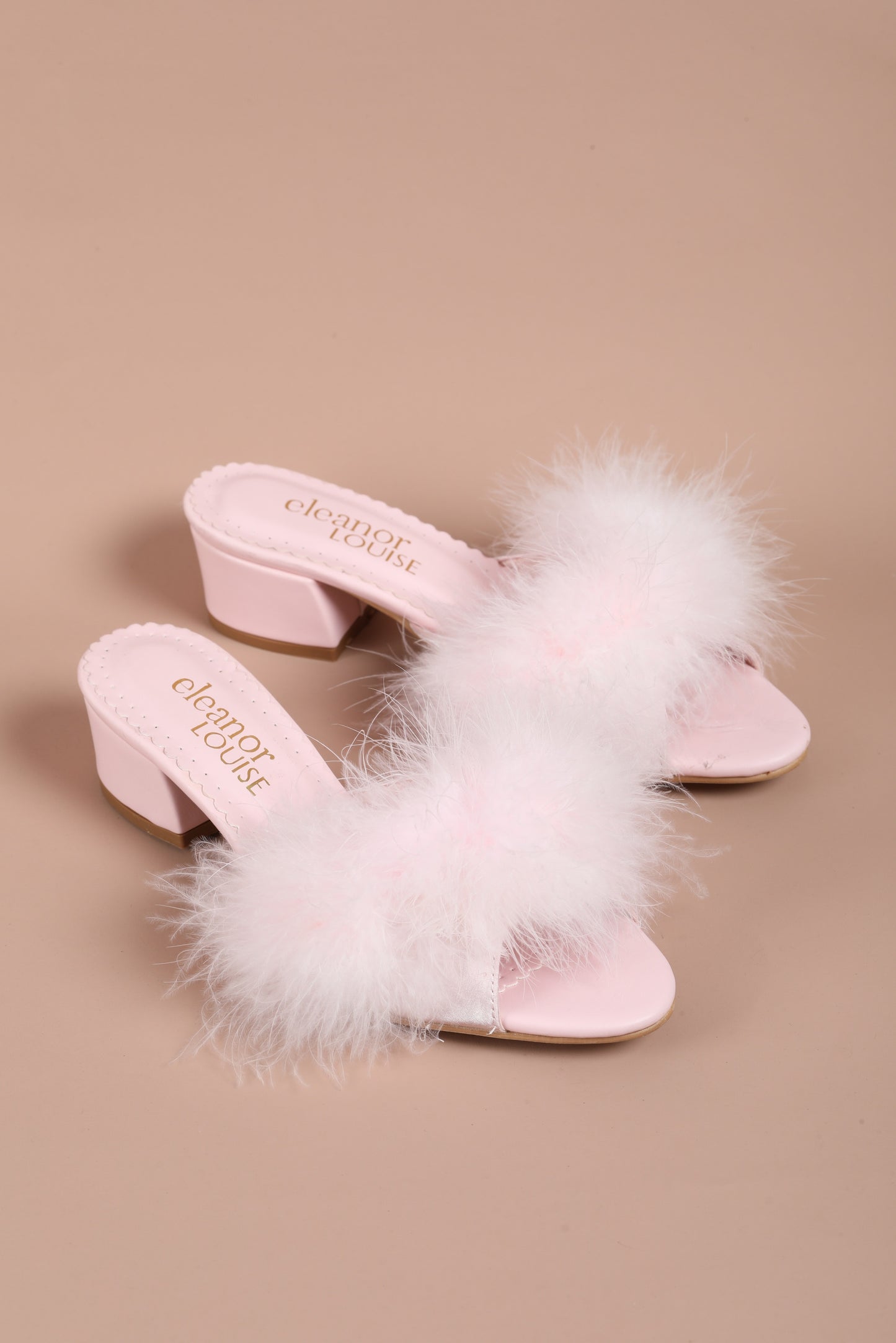 Salmon Low Feathers Mule