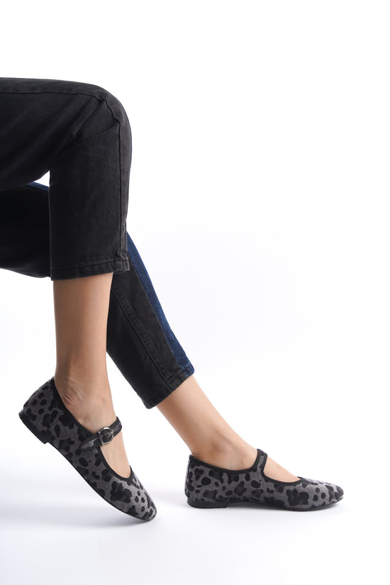 Lian | Black Leopard Mary Janes