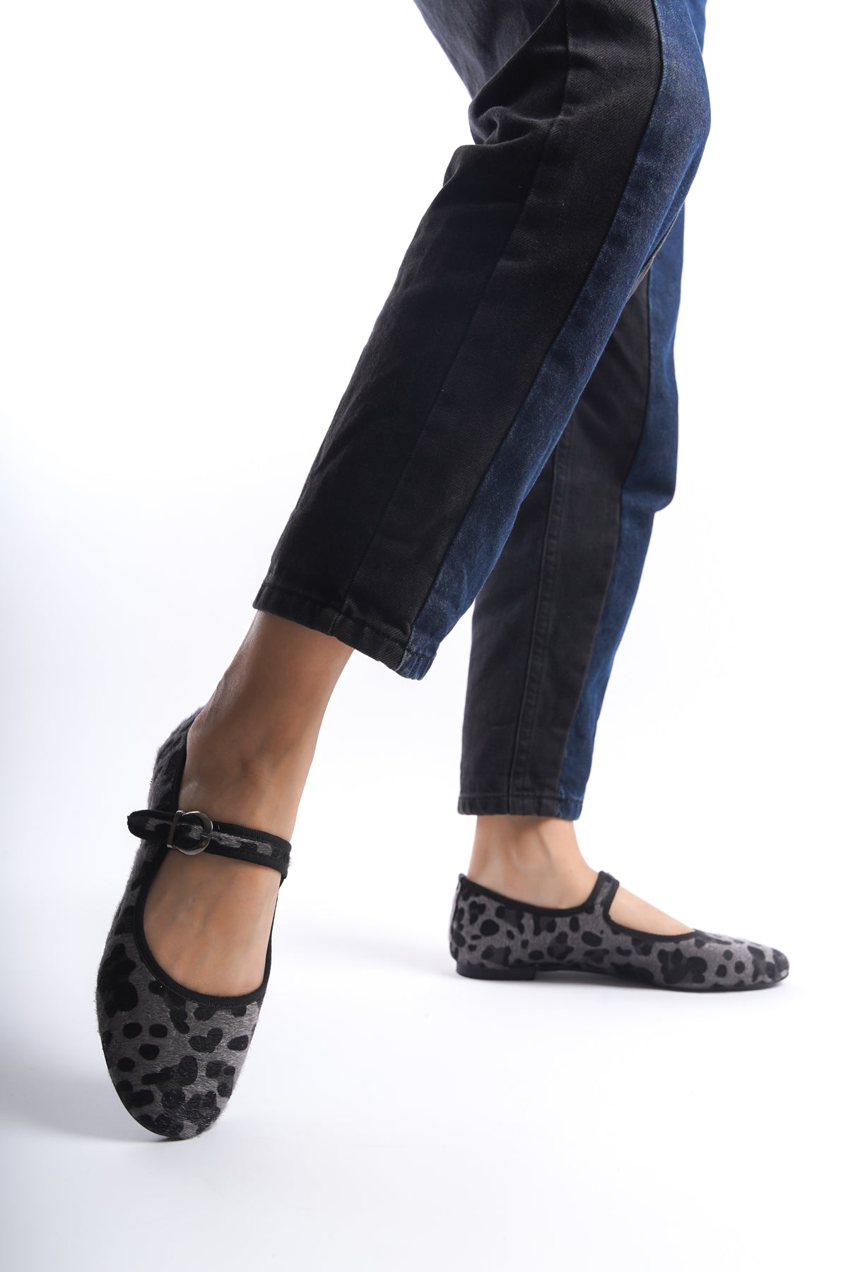 Lian | Black Leopard Mary Janes