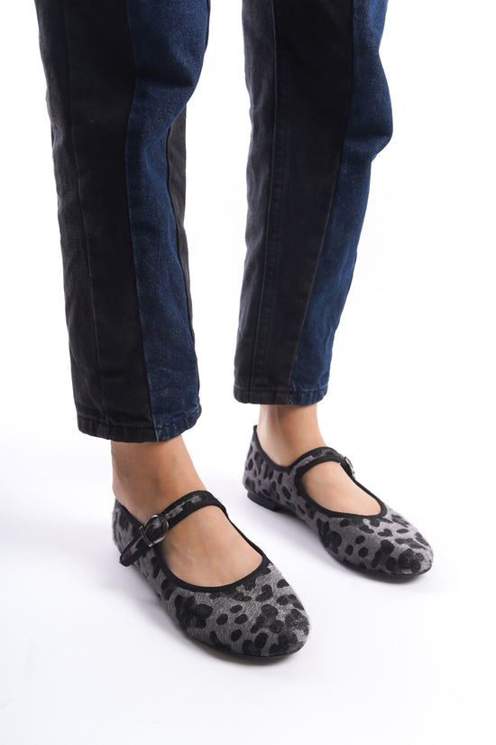 Lian | Black Leopard Mary Janes