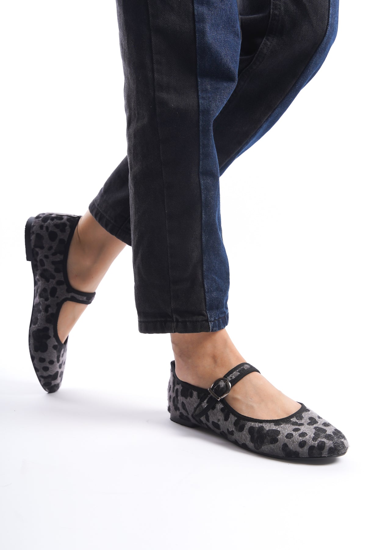 Lian | Black Leopard Mary Janes