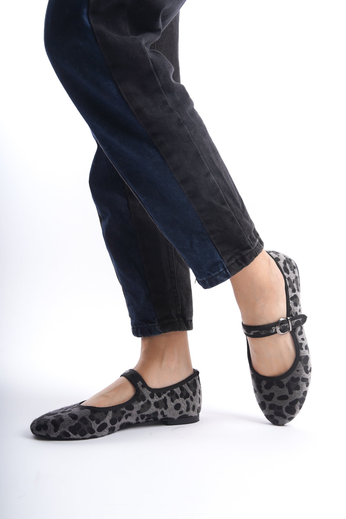 Lian | Black Leopard Mary Janes