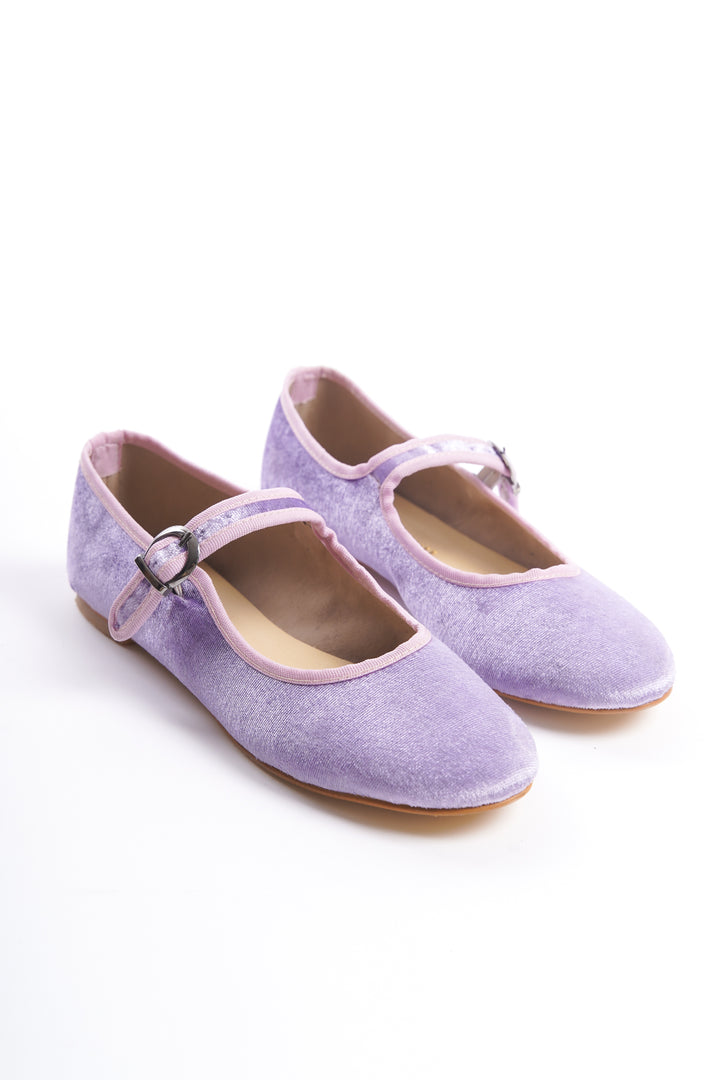 Lieu | Wisteria Velvet Mary Janes