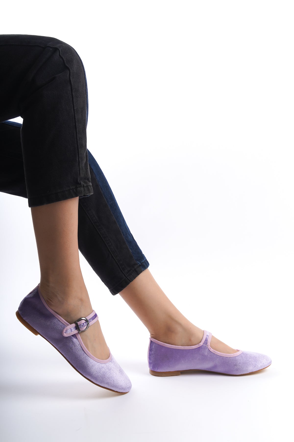 Lieu | Wisteria Velvet Mary Janes