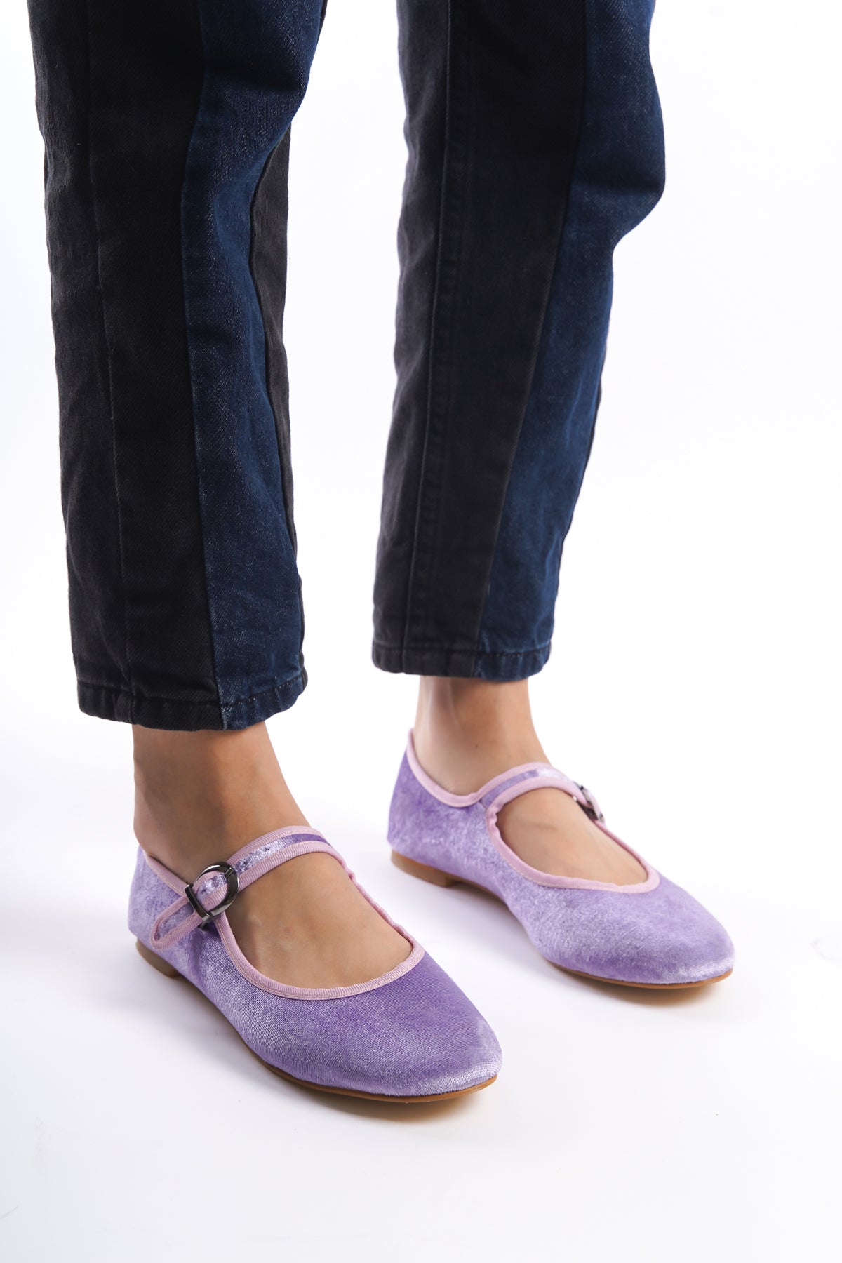 Lieu | Wisteria Velvet Mary Janes