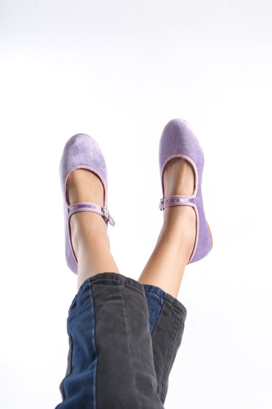 Lieu | Wisteria Velvet Mary Janes