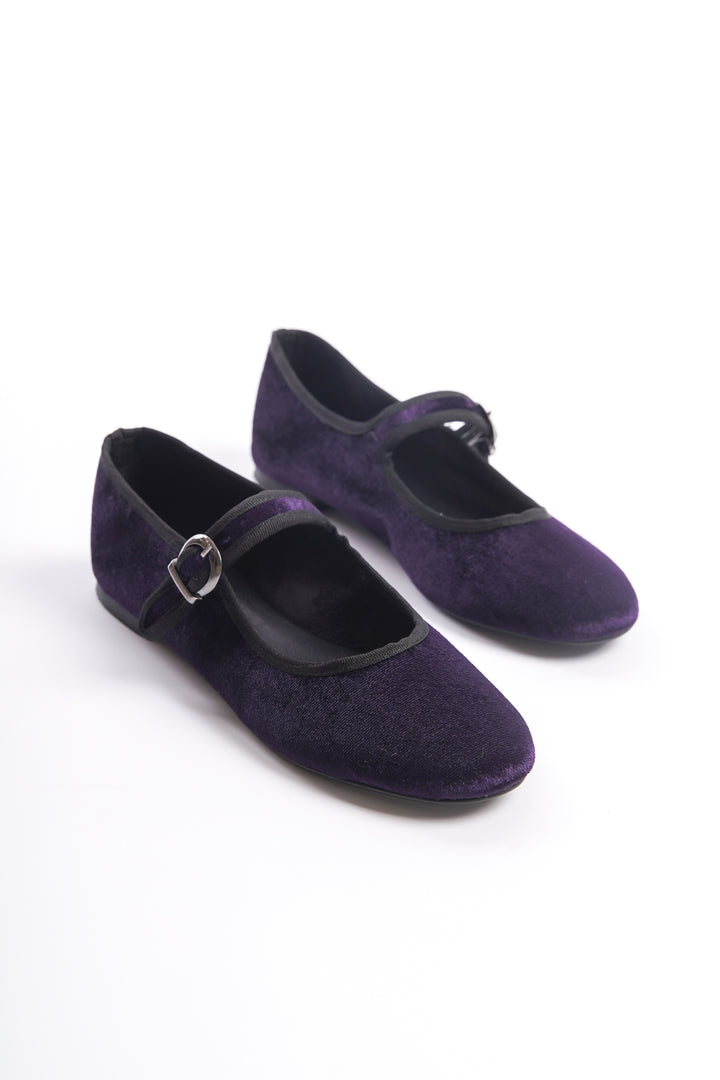 Pei | Purple Velvet Mary Janes