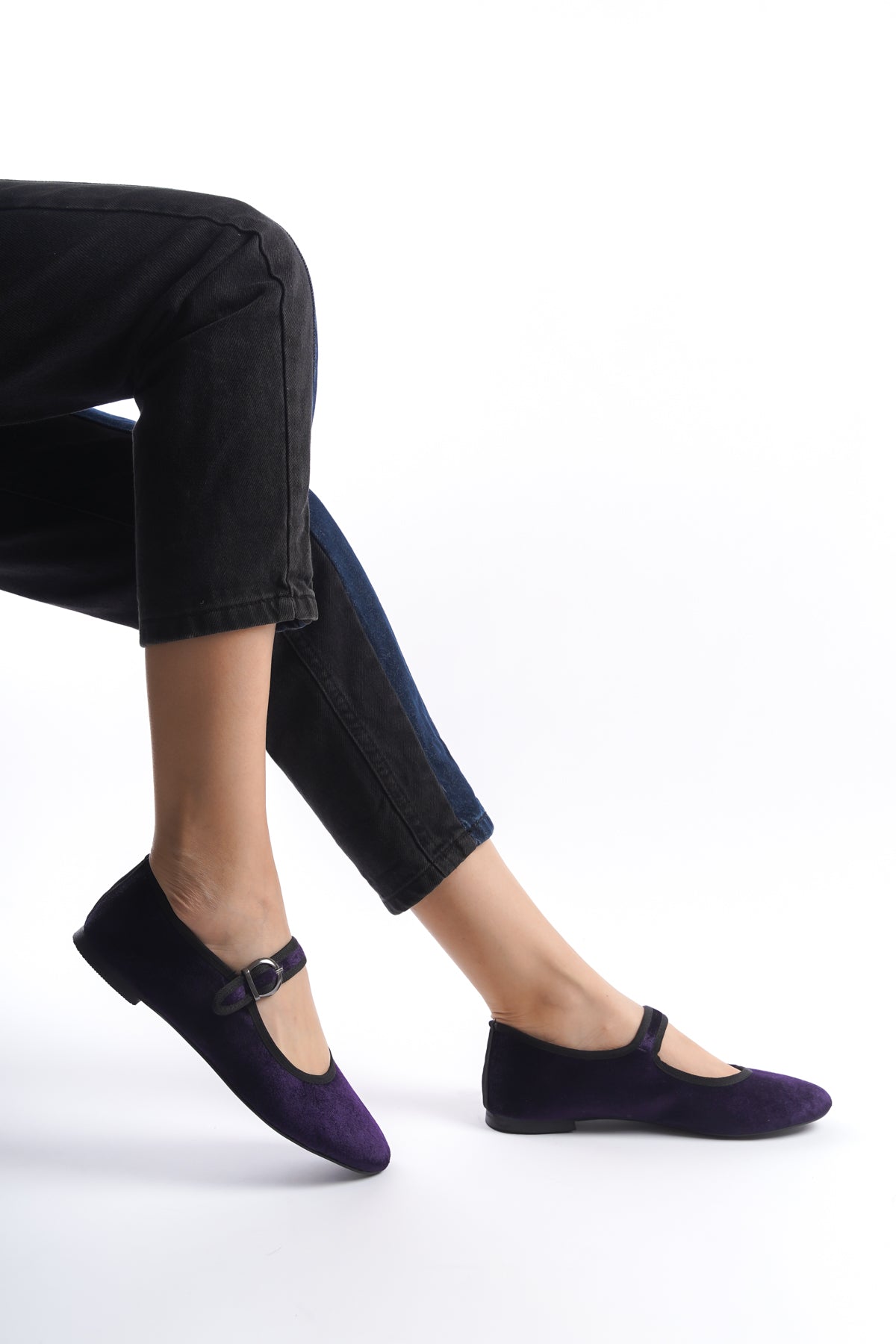 Pei | Purple Velvet Mary Janes