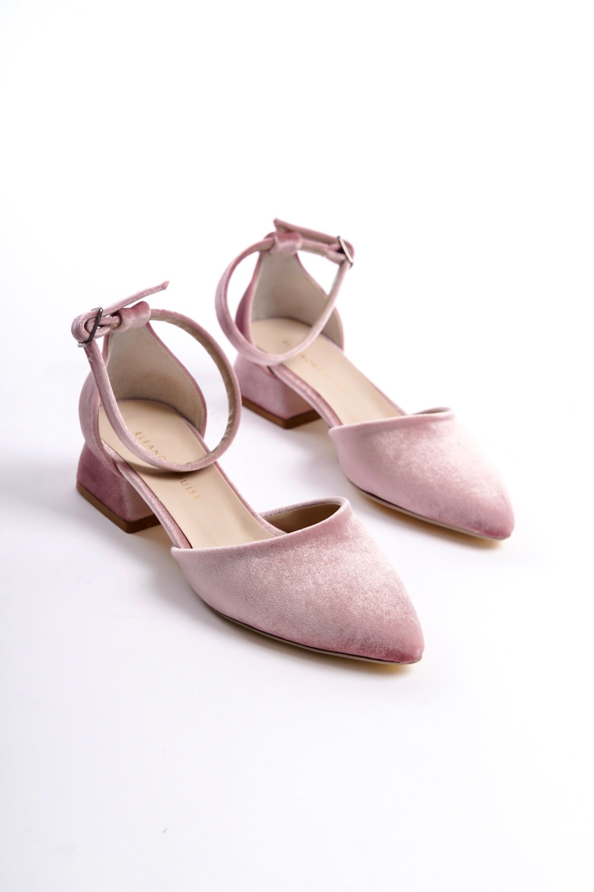 Orinthia | Rose Velvet Low Heels