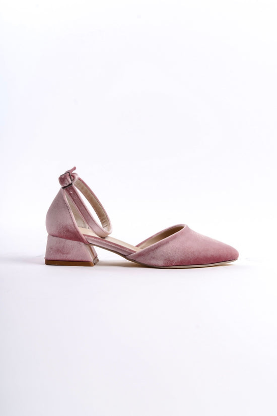 Orinthia | Rose Velvet Low Heels