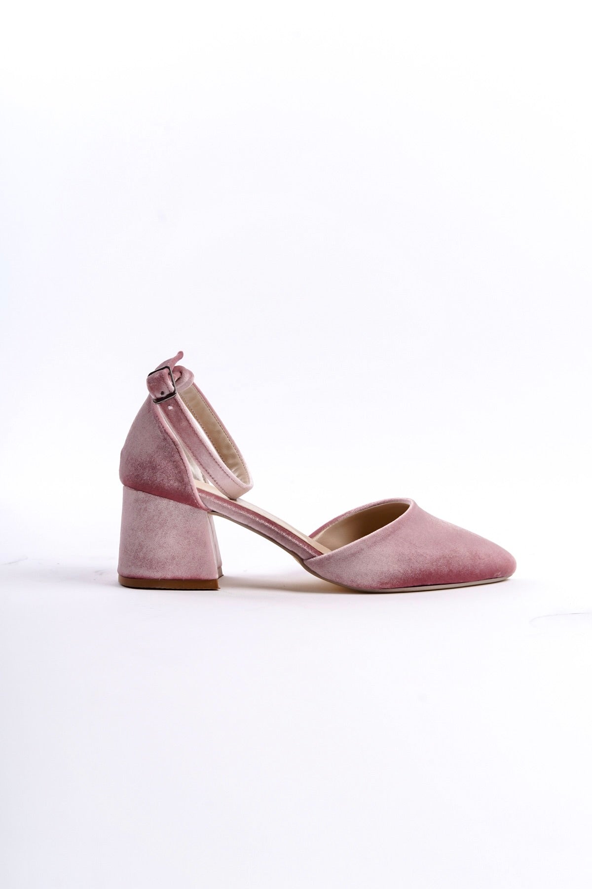 Calanthe | Rose Velvet Mid Heels