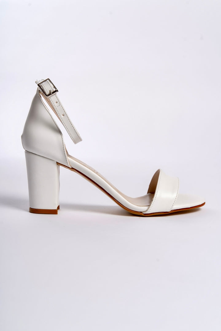 Greta | White High Heel Sandals