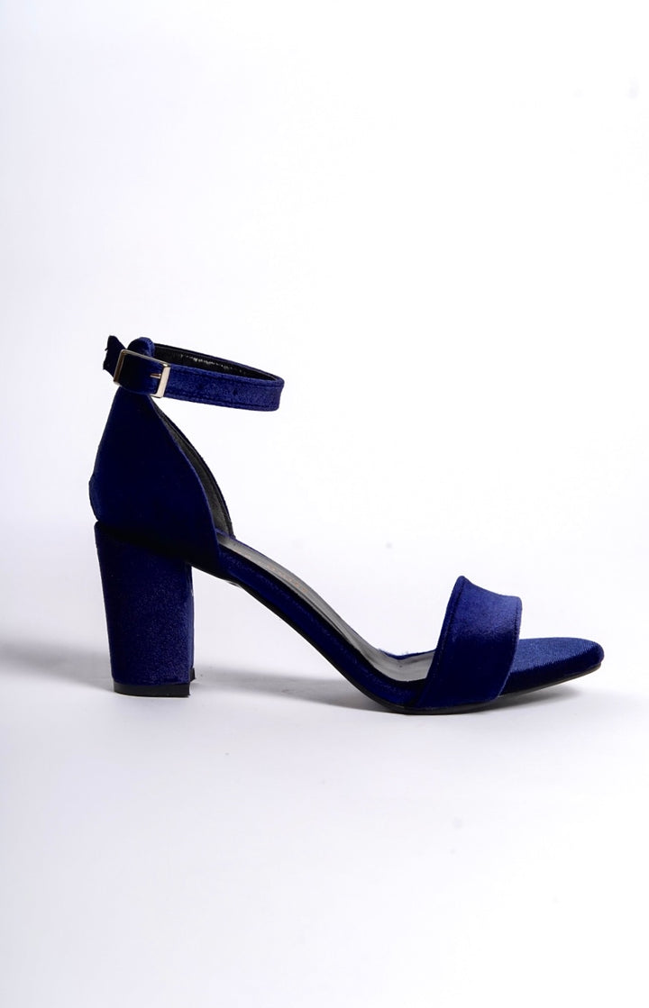 Hífrun | Navy Velvet High Heel Sandals