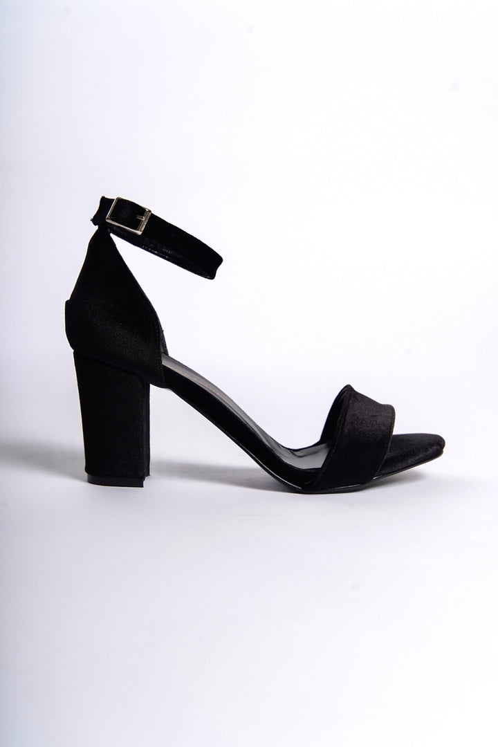 Saga | Black Velvet High Heel Sandals