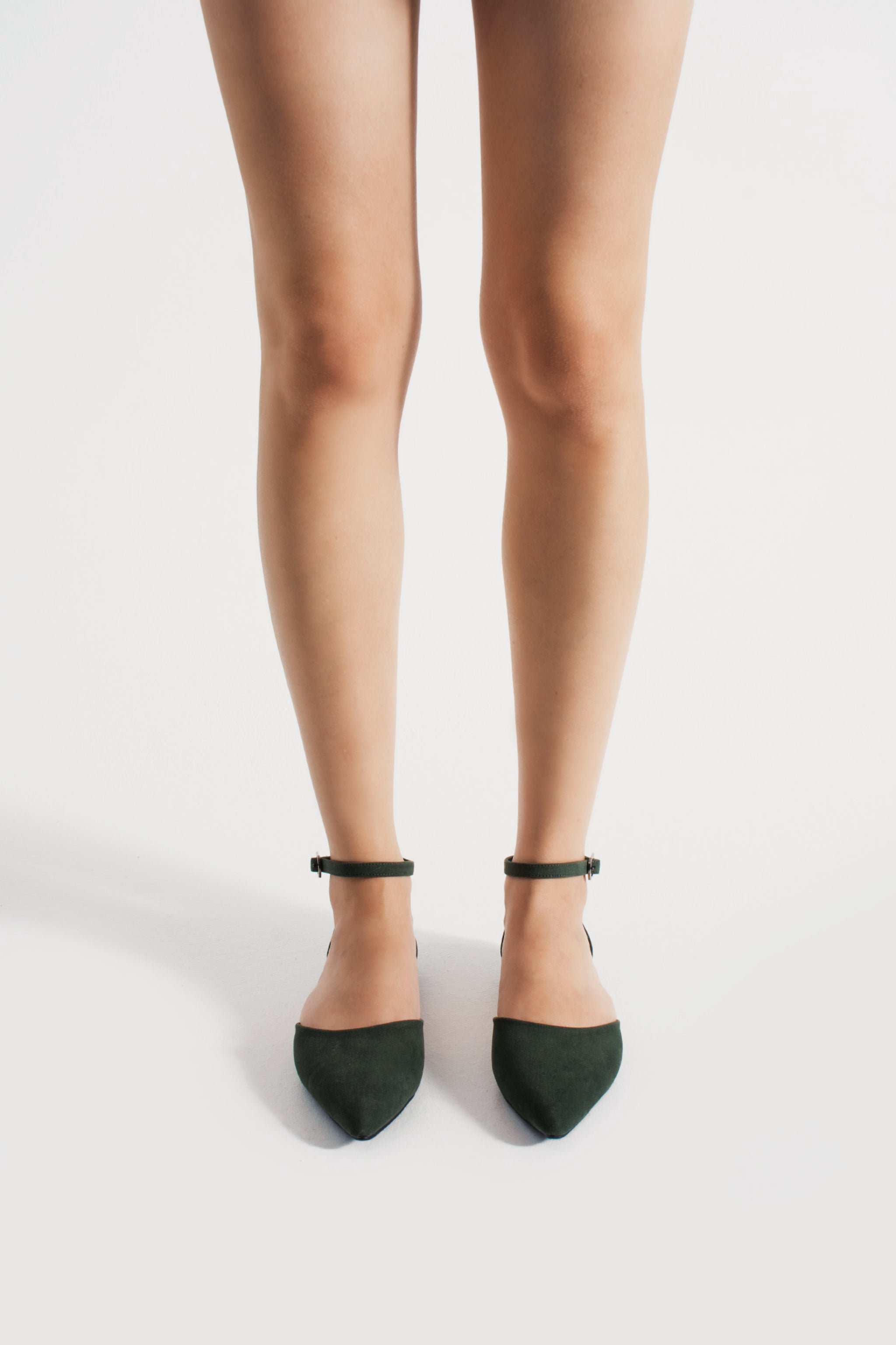 Hilda | Sage Green Suede Flats