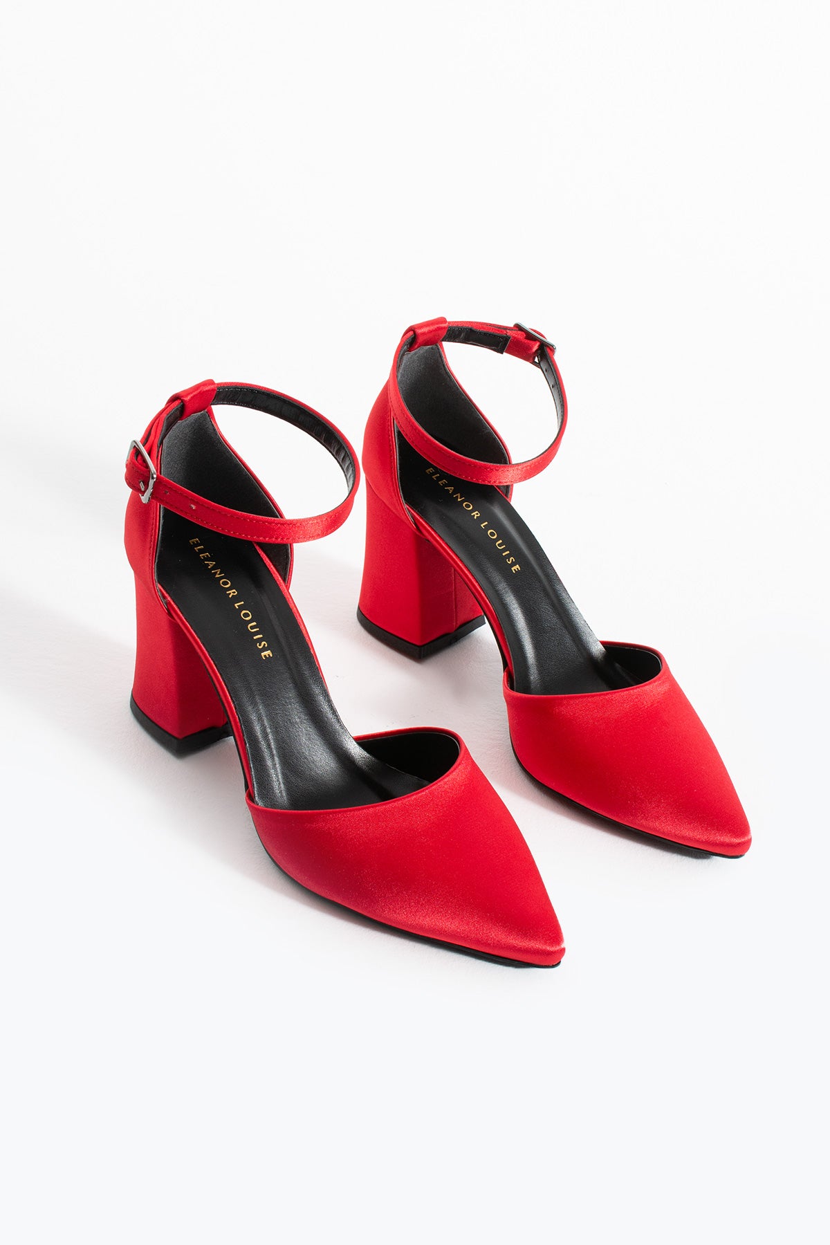 Jina | Red Satin High Heels