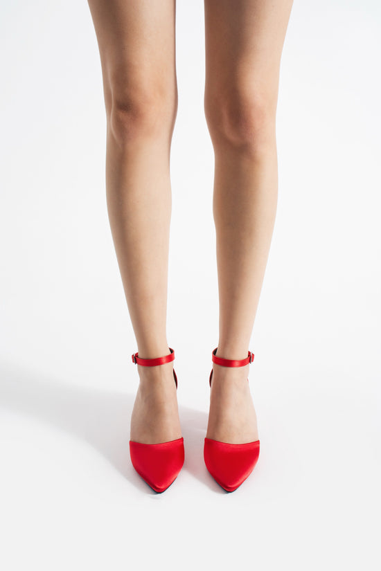 Jina | Red Satin High Heels