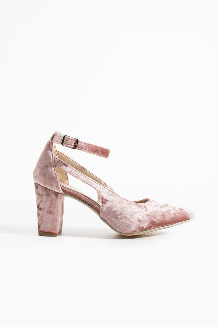 Pura | Rose Velvet Mid Heels