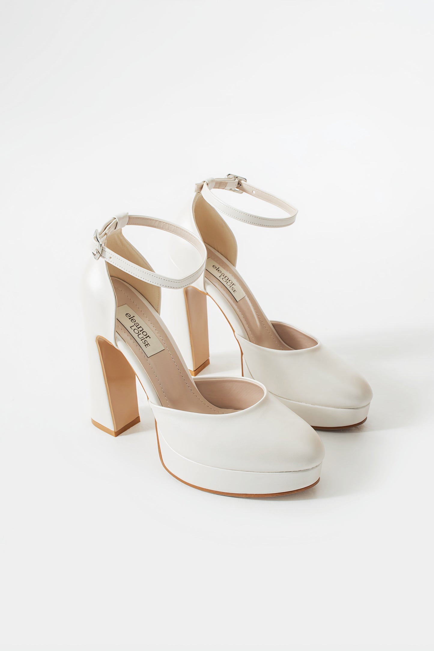 Ursula | Ivory Platform Block Heels