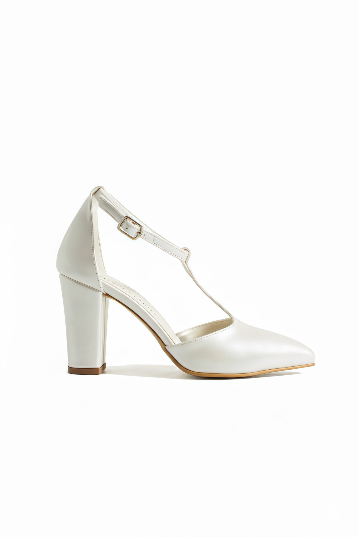 Ilone | Ivory T-Strap High Heels – Eleanor Louise