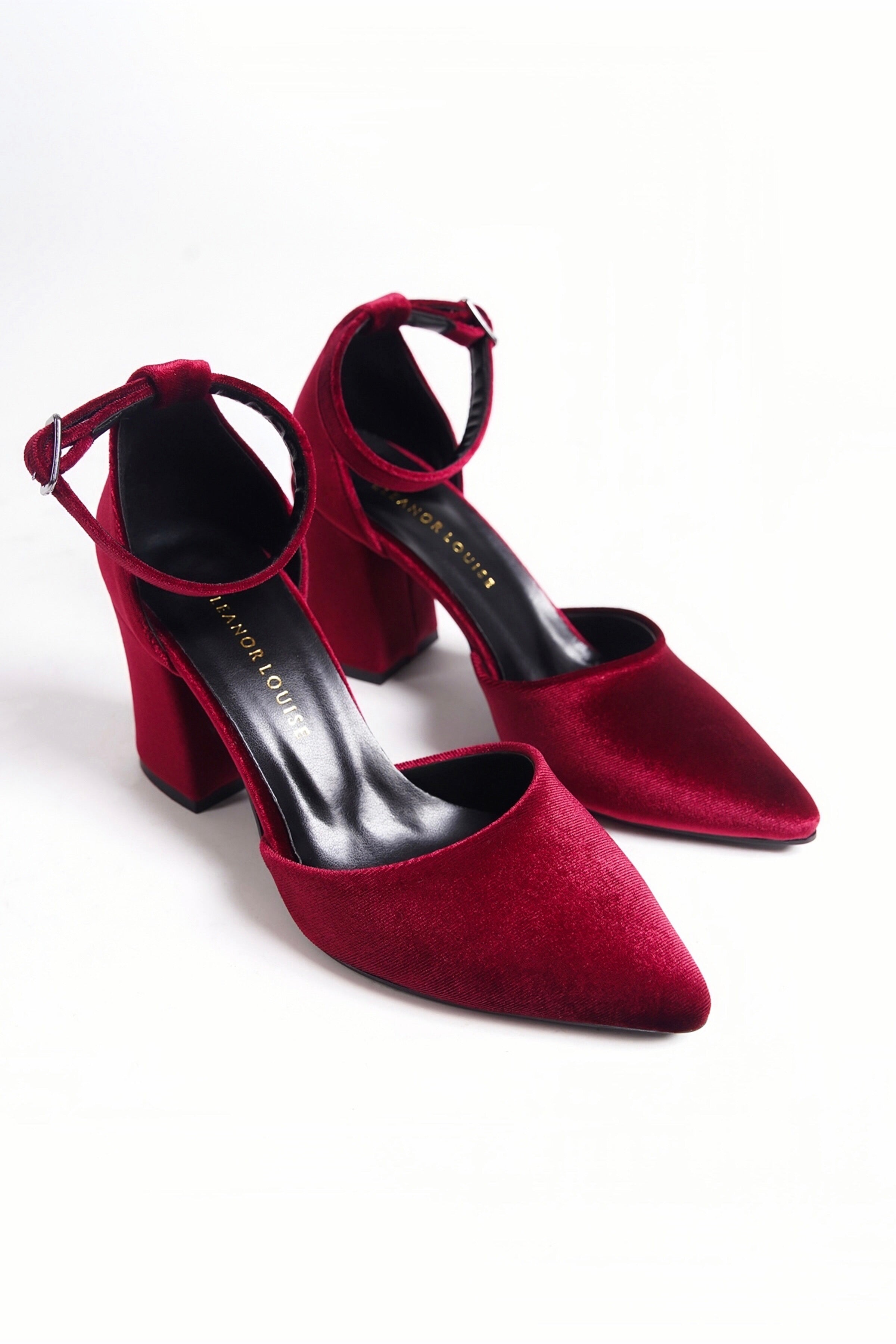 Senga | Burgundy Velvet High Heels