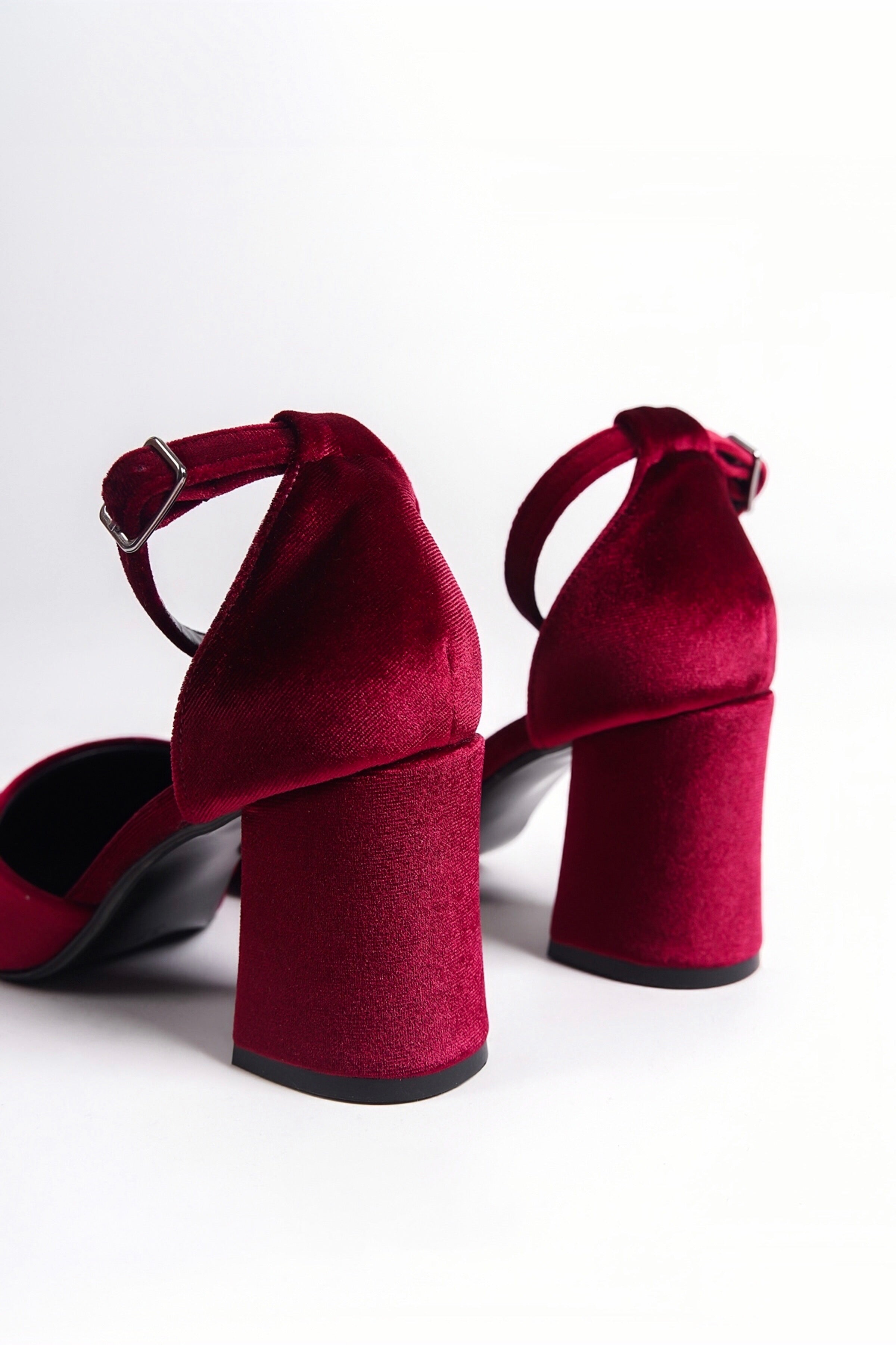 Senga | Burgundy Velvet High Heels