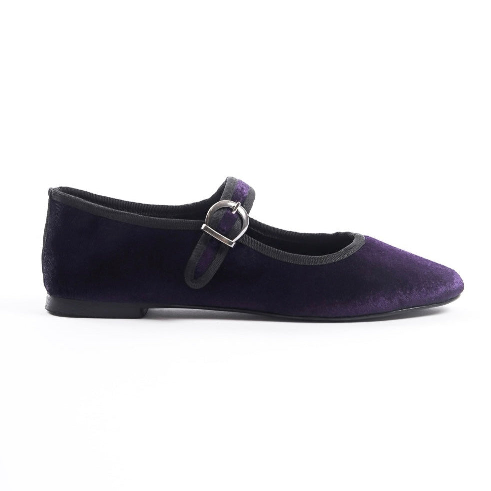 Pei | Purple Velvet Mary Janes