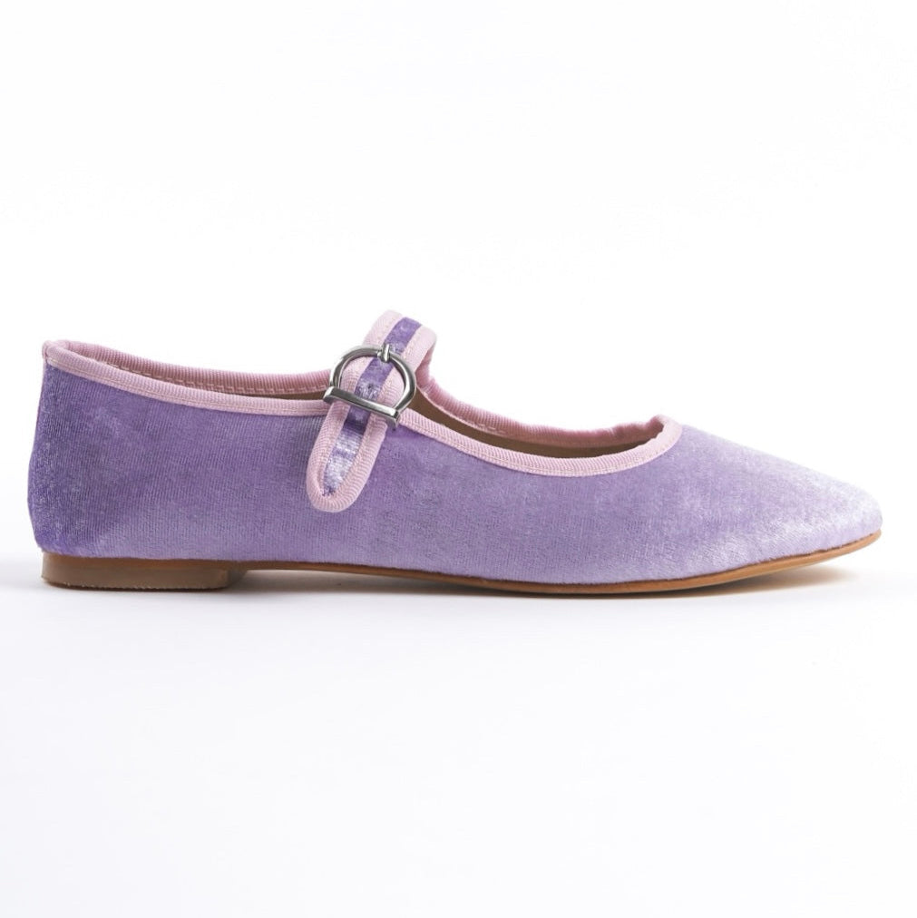 Lieu | Wisteria Velvet Mary Janes