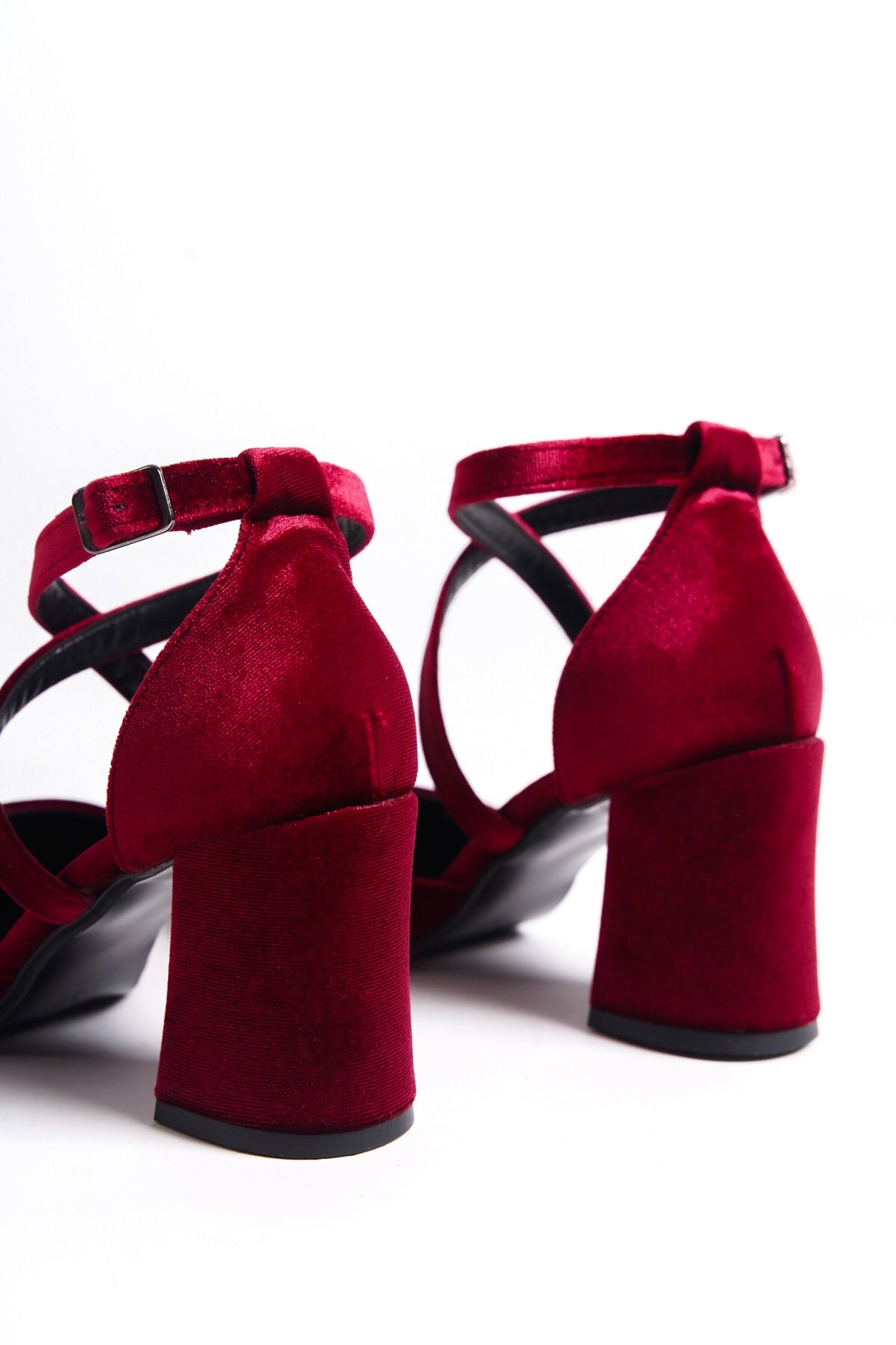 Jocasta | Burgundy Velvet High Heels